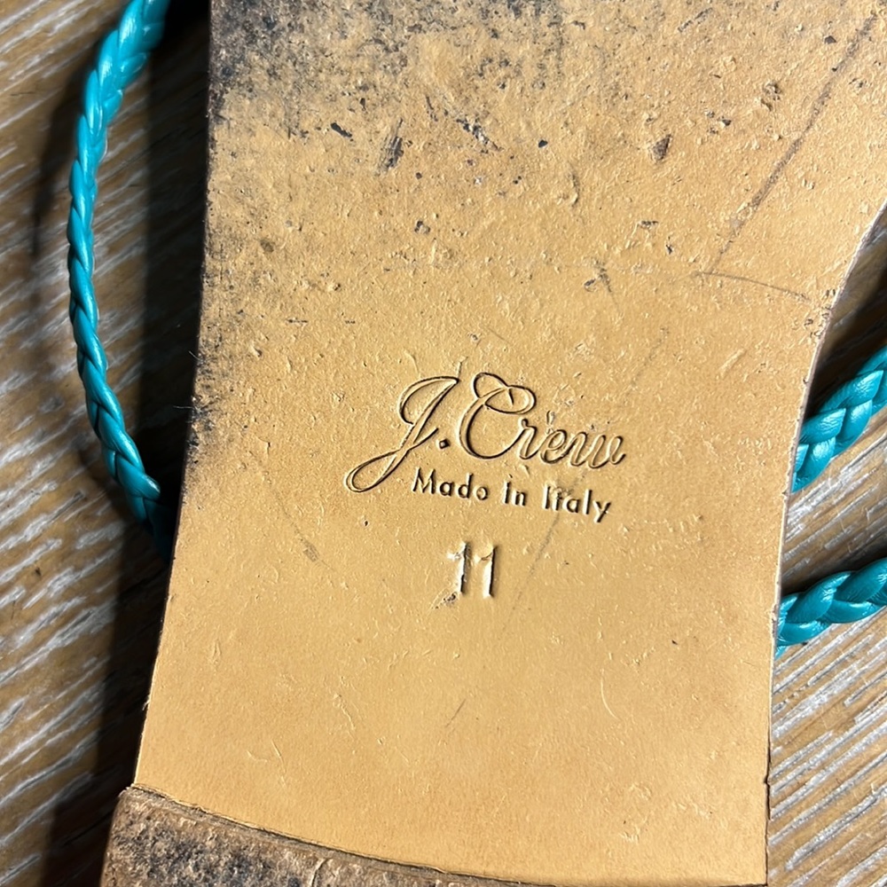J. CREW Green Braided Thong Sandals 11 - Picture 5 of 7